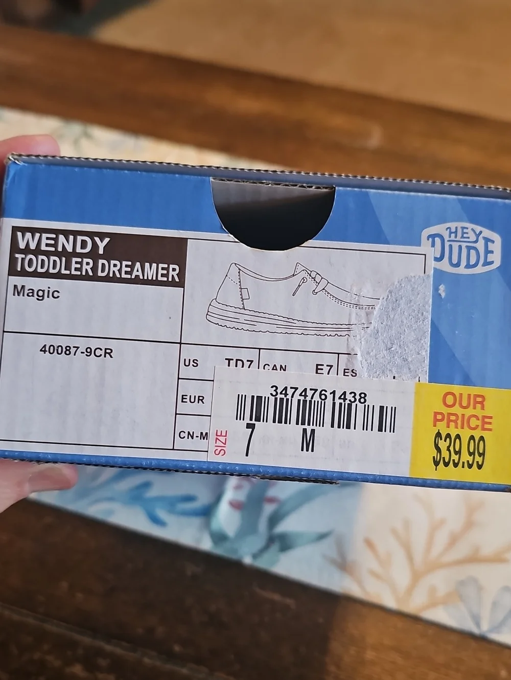 HEY DUDE WENDY TODDLER DREAMER NWT SIZE 7 SHOES